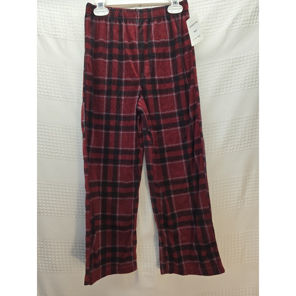Cuddl Duds Boys Red Plaid Fleece Pajama Pants Size 8 KCD227734